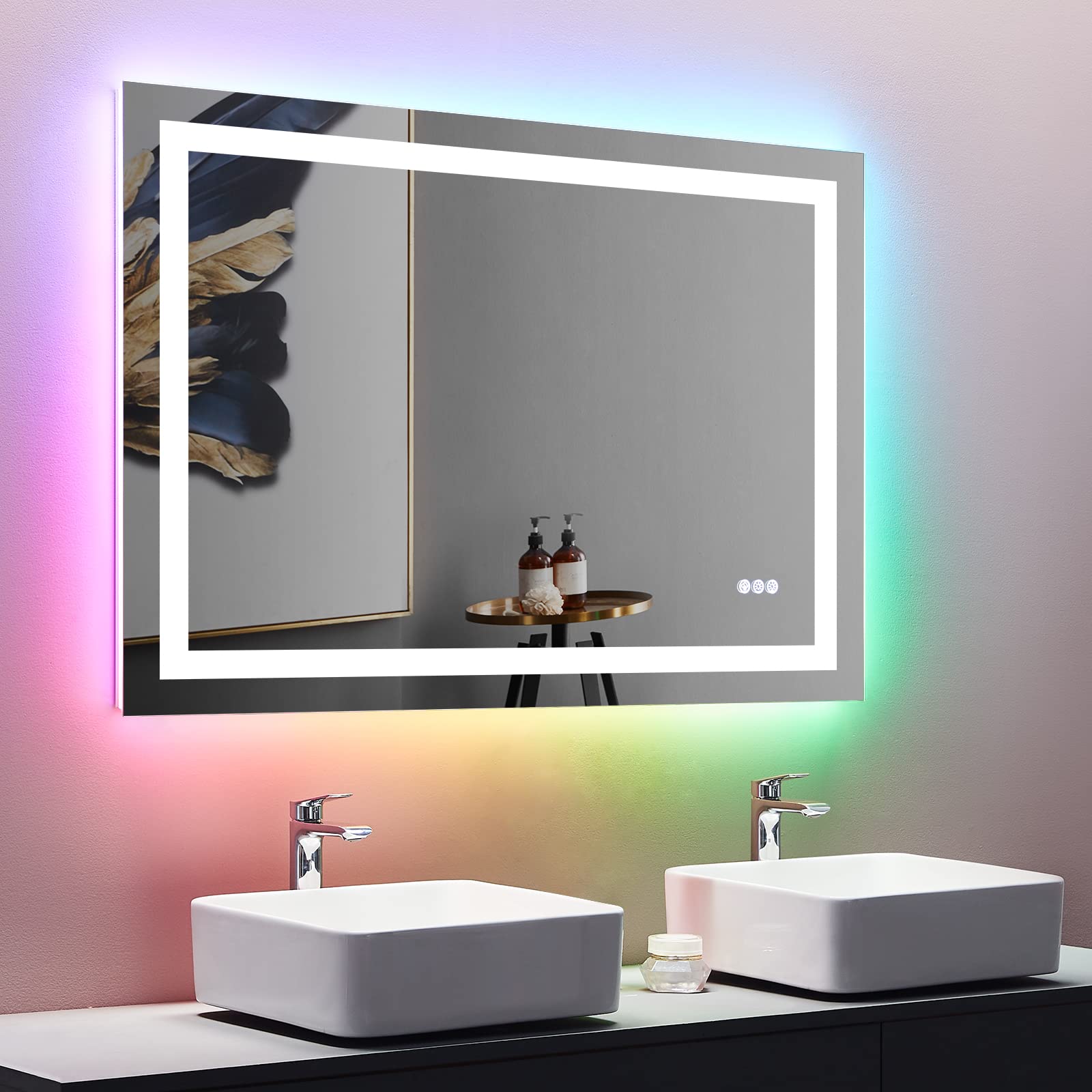 Led Bathroom Smart Mirror ( Rgb Backlit + Front Lighted)