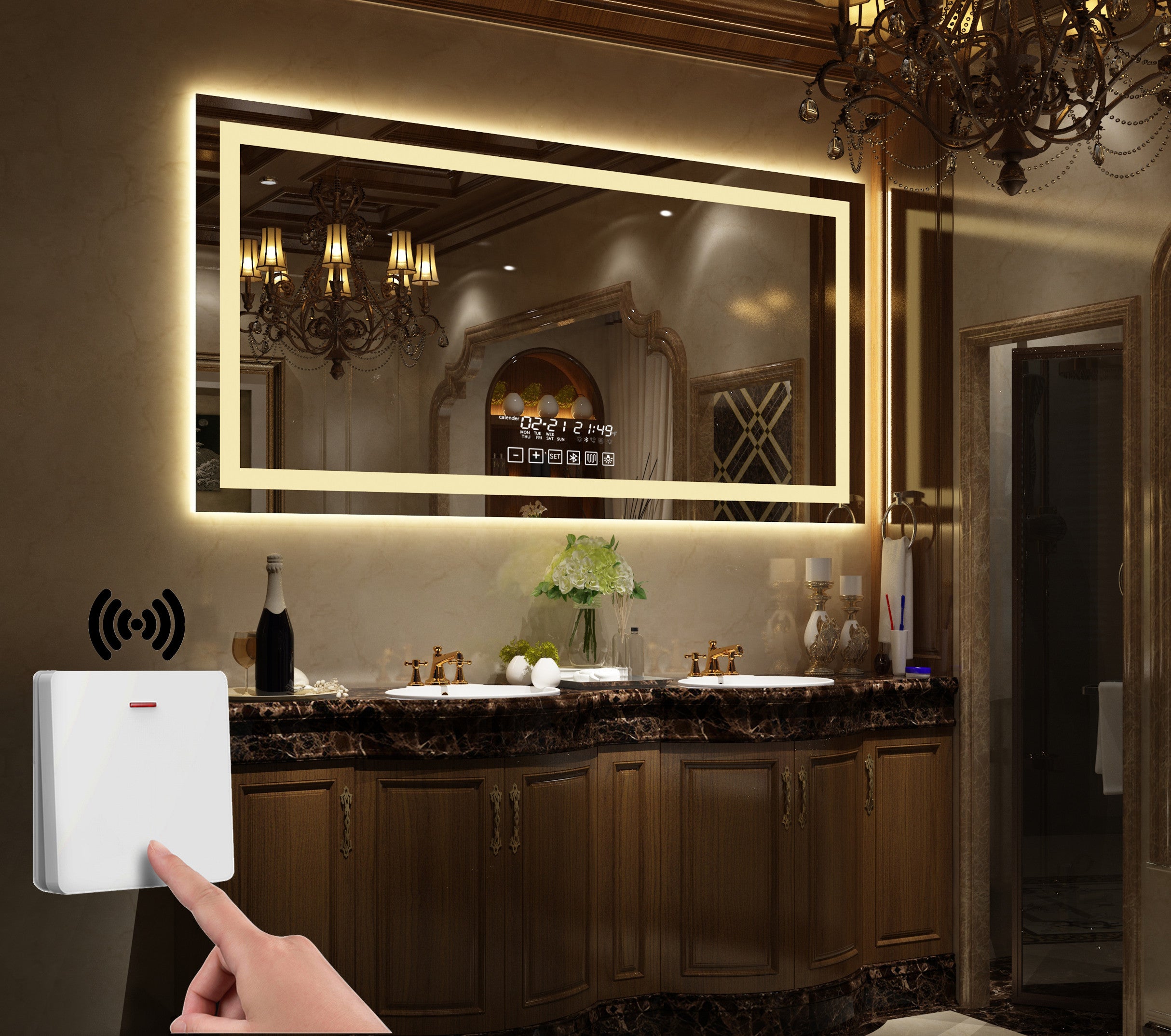 48"×36"Led Smart Bathroom Mirror (Inlaid,Horizontal)