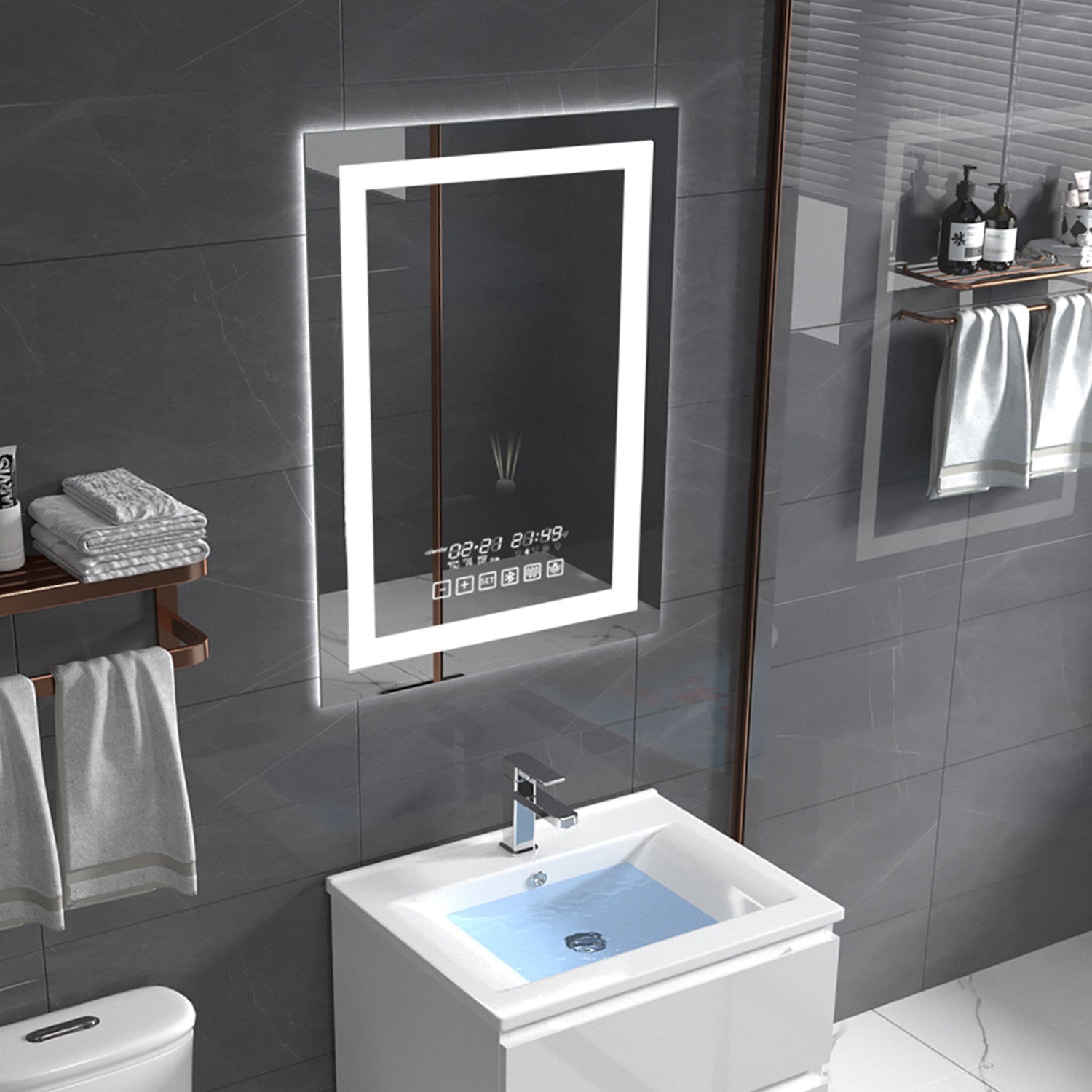 24"×36"Led Bathroom Smart Mirror (Inlaid,Vertical)